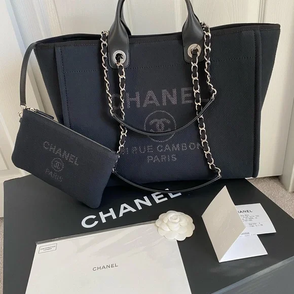 FULL SET - CHANEL Deauville Large Shopping Bag - Picture 10 of 16